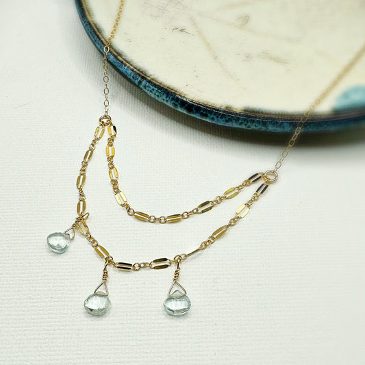 Aquamarine Drops Necklace