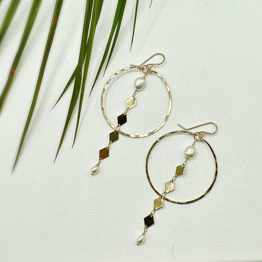 Siren Pearl Hoops