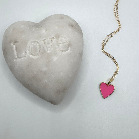 Pink Heart Charm Necklace