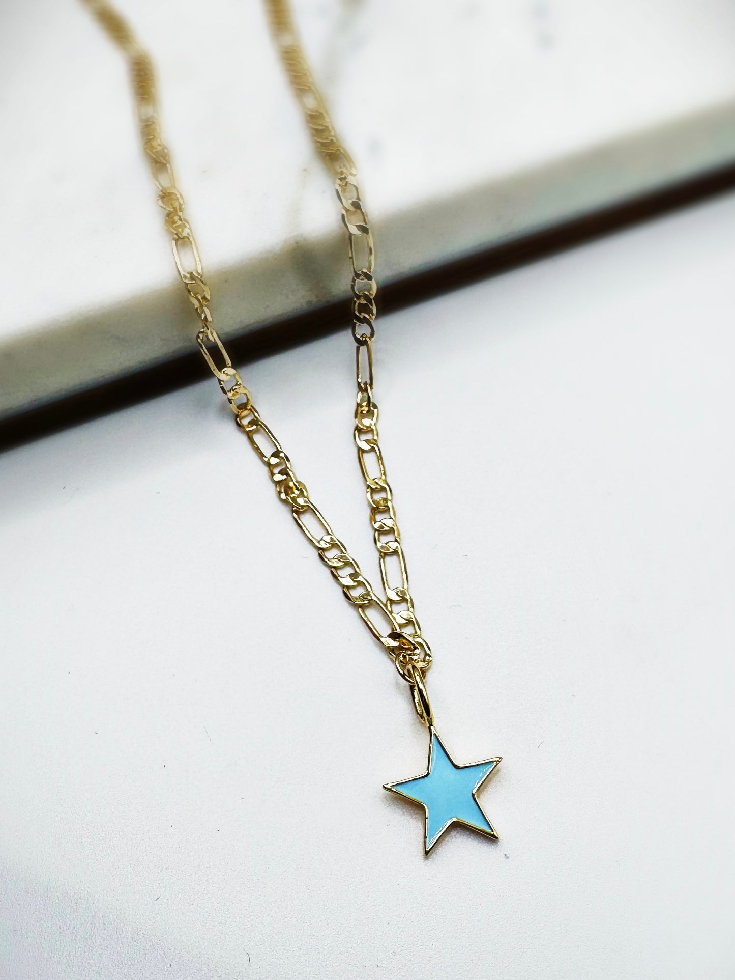 Blue Star Charm Chunky Necklace