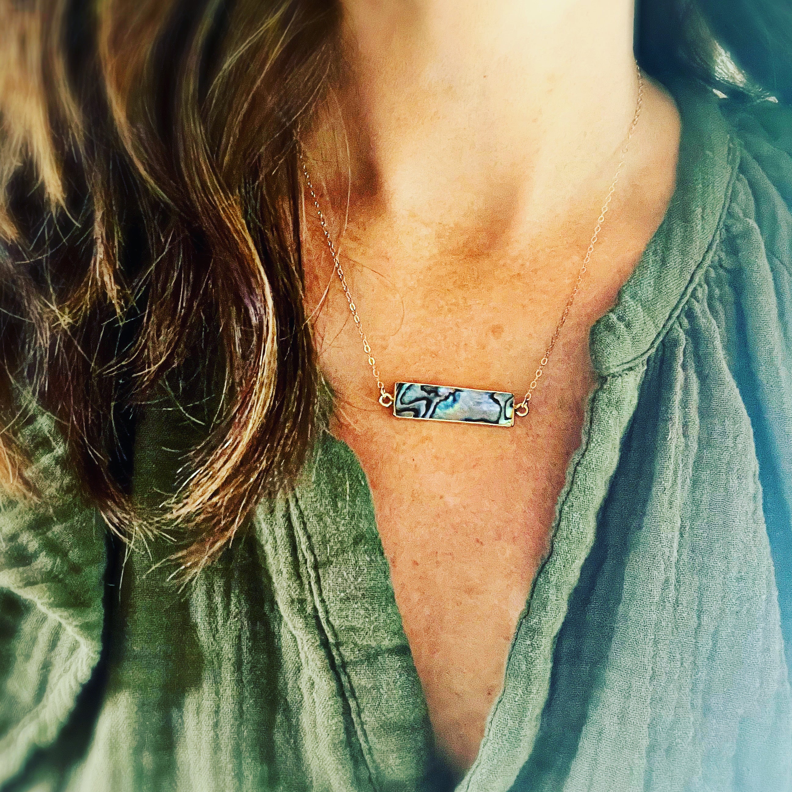 Blue bar necklace online